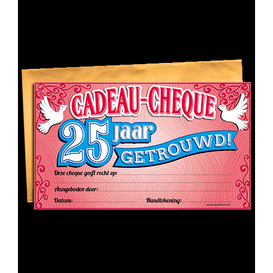 Gift Cheque 25 jaar getrouwd