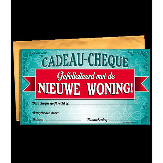Gift Cheque Nieuwe Woning
