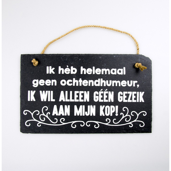 Stone Slogan Geen ochtendhumeur