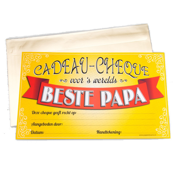 Gift Cheque Beste Papa