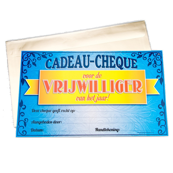 Gift Cheque Vrijwilliger