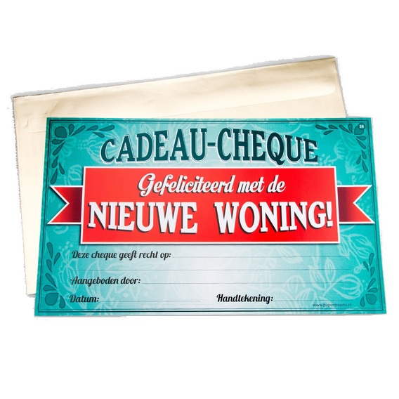 Gift Cheque Nieuwe Woning