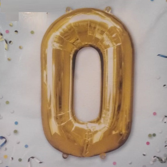 Cijferballon 0 Goud