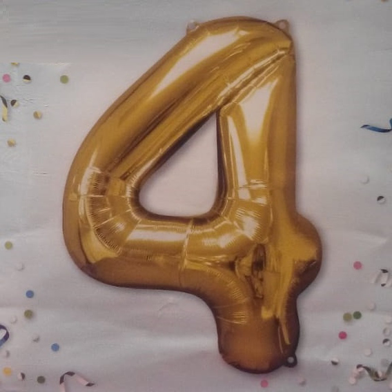 Cijferballon 4 Goud