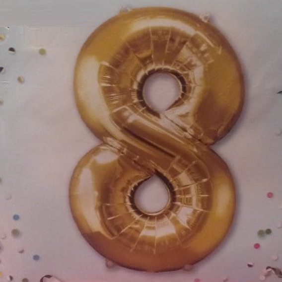 Cijferballon 8 Goud