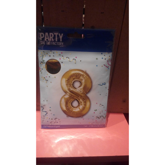 Cijferballon 8 Goud