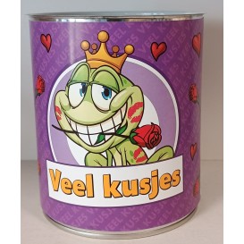 Blik veel kusjes met kikker en hartjes