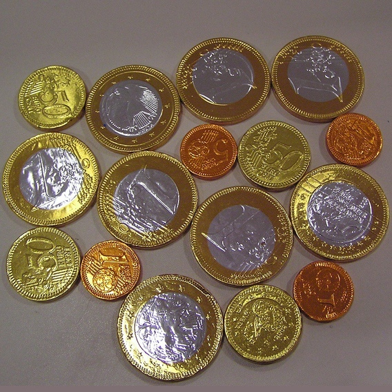 Chocolade munten gemengd