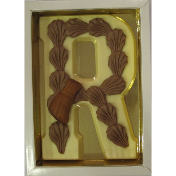 Witte chocolade letter R deco