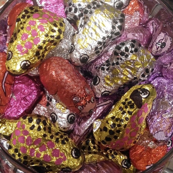 Zacht fondant gevulde kikkers & muizen 8 stuks